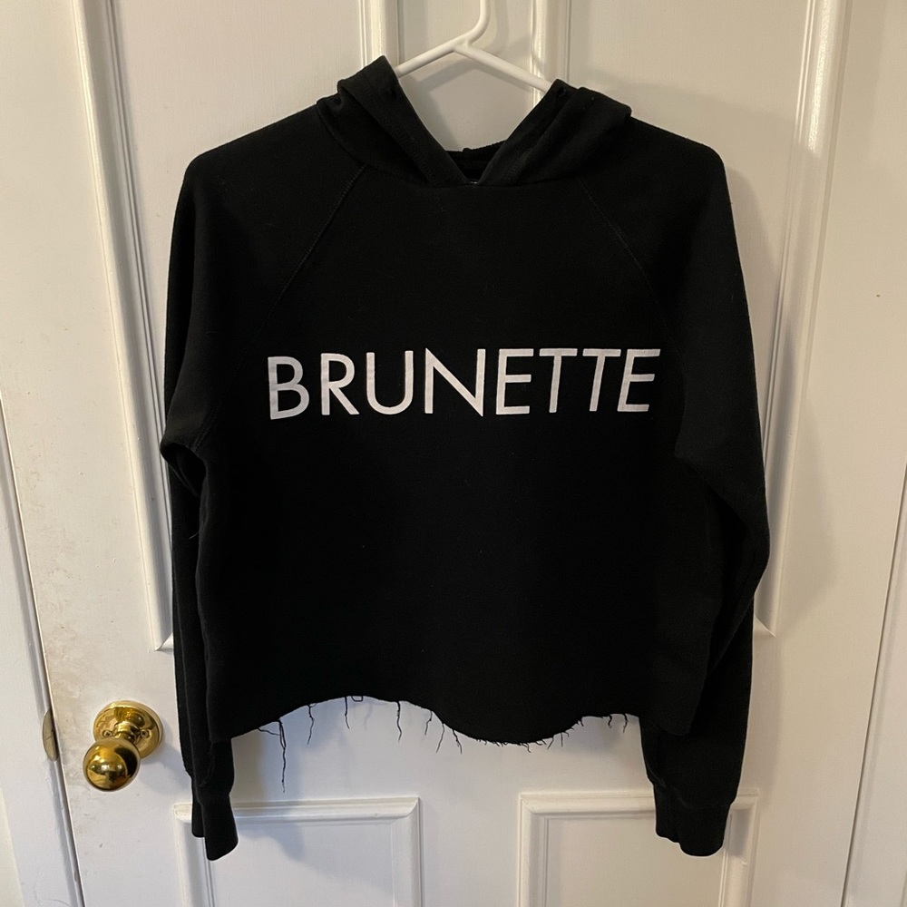 Super Cute Brunette the Label Girls cropped hoodie